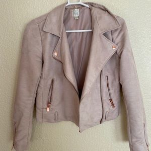 Lauren Conrad suede biker jacket